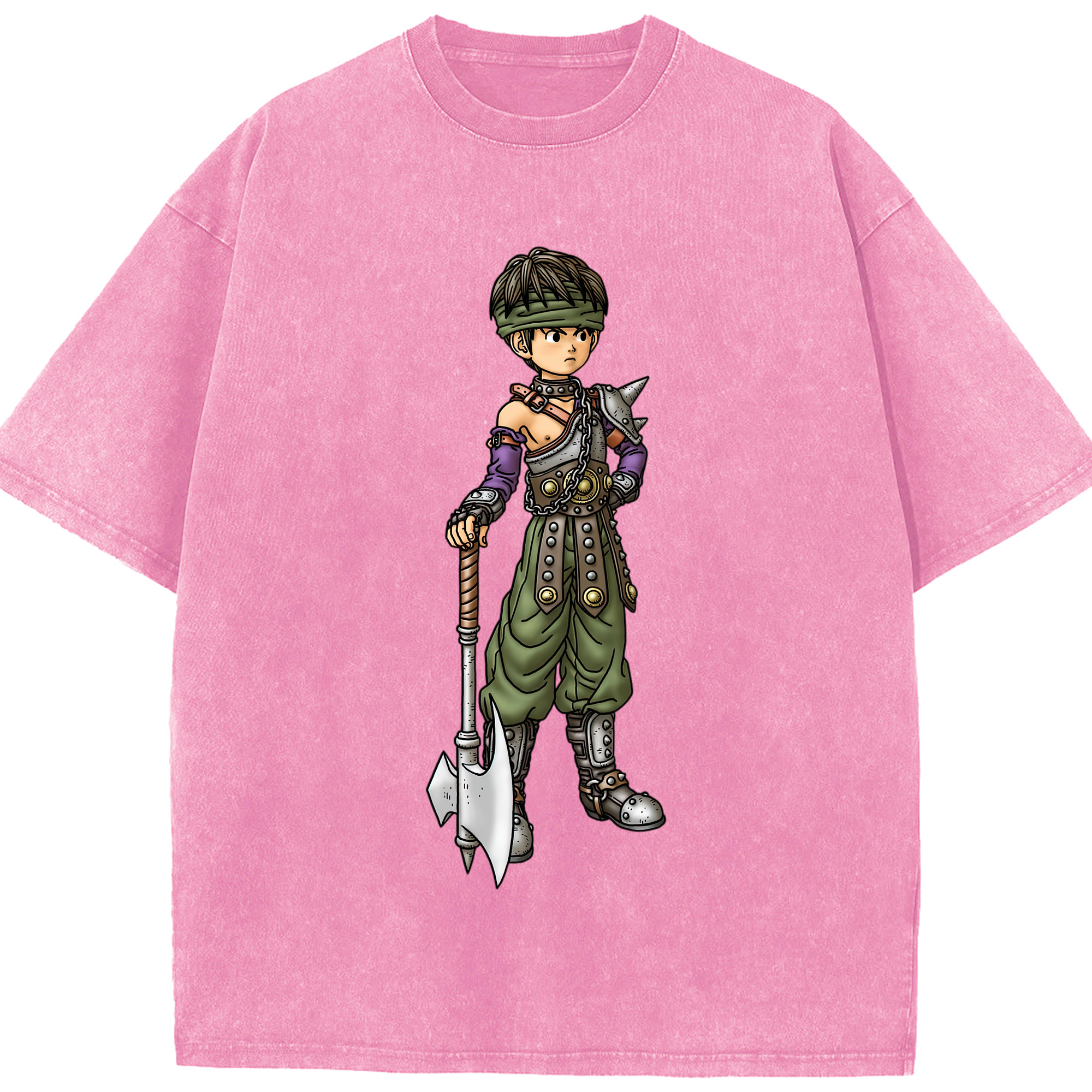 （画像用） ドラゴンクエスト Doragon Kuesuto Dragon Quest 綿100% ヴィンテージ風 半袖Tシャツ（フロントプリント）